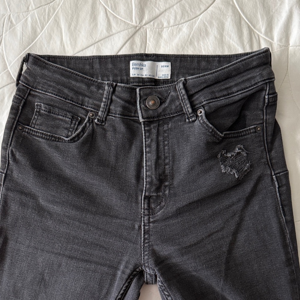 Bershka Charcoal Denim Jeans